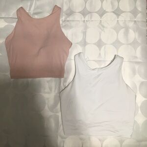 Athleta 2-Pack Light Pink + White Tank Built-in Bra Athletic XS